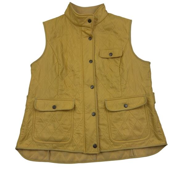 Talbots Jackets & Blazers - Talbots Classic Quilted Fleece Lined Button Front Vest Women's Size Large